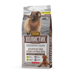 Деревенские лакомства Холистик Премьер сухой корм для взрослых собак средних и крупных пород с ягненком и рисом - 2 кг