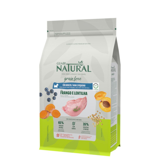 Guabi Natural Dog Grain Free сухой корм беззерновой для взрослых собак мелких пород цыпленок и чечевица - 1 кг