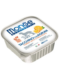 Monge Dog Monoprotein Fruits влажный корм для взрослых собак с индейкой, рисом и цитрусовыми в ламистере 150 г (24 шт в уп)