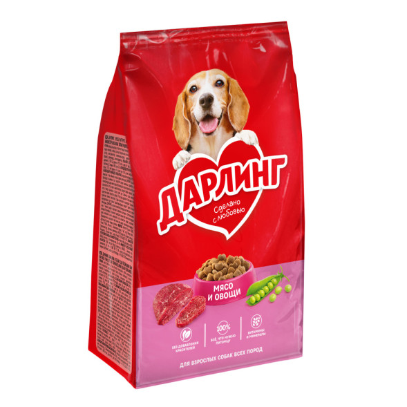 Дарлинг сухой корм для взрослых собак с мясом и овощами - 500 г