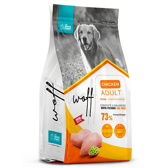 Woff Adult сухой корм для взрослых собак с курицей - 12 кг