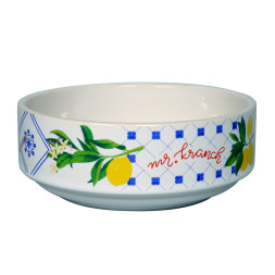 Mr.Kranch миска для собак и кошек из фарфора Лимоны, 350 мл, белая