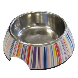 SuperDesign миска на меламиновой подставке, 160 мл, в полоску