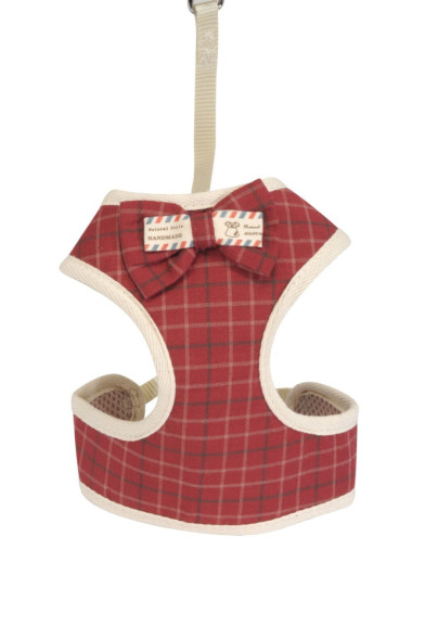 Camon шлейка для собак с поводком Scottish red красная, размер M