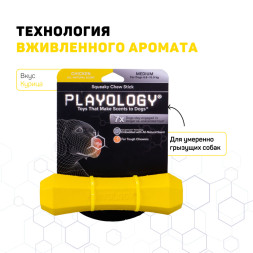 Playology SQUEAKY CHEW STICK хрустящая жевательная палочка для собак с ароматом курицы, большая, желтый