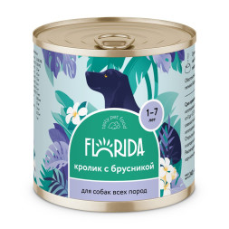Florida консервы для взрослых собак с кроликом и брусникой - 240 г x 12 шт