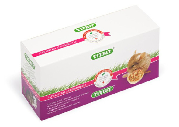 TiTBiT лакомство для шиншилл Тарталетки с клюквой и тыквой - 64 г