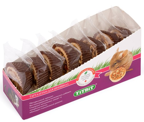 TiTBiT лакомство для шиншилл Тарталетки с клюквой и тыквой - 64 г