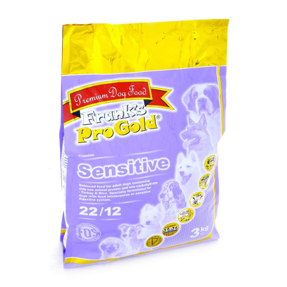 Franks ProGold Dog Sensitive 22/12 Индейка по-голландски сухой корм для взрослых собак всех пород с чувствительным пищеварением, с индейкой - 3 кг