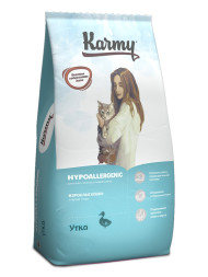 Karmy Hypoallergenic сухой корм для взрослых кошек при пищевой аллергии c уткой - 10 кг