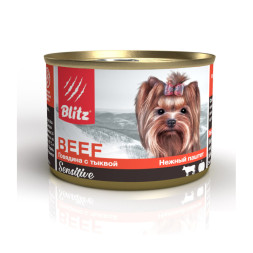 Blitz Sensitive консервы для собак мелких пород, с говядиной и тыквой - 200 г х 24 шт