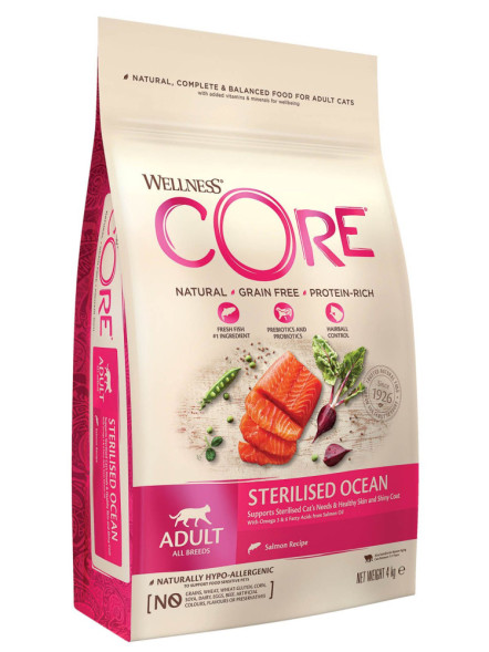 Wellness Core сухой корм для стерилизованных кошек с лососем 4 кг