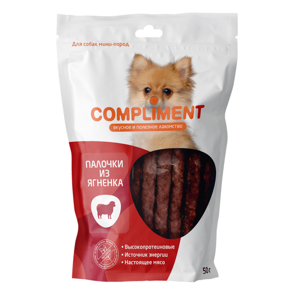 Compliment лакомство для собак мини-пород Палочки из ягненка - 50 г