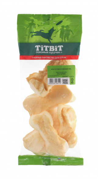 TiTBiT лакомство для собак косточка слоеная XXL - 55 г