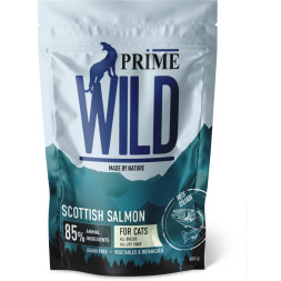 Prime Wild GF Scottish сухой беззерновой корм для взрослых кошек и котят, с лососем - 500 г