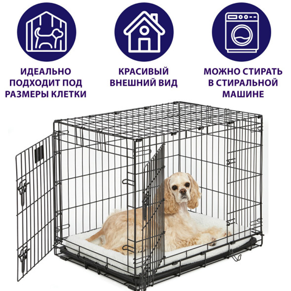 Лежанка MidWest Pet Bed для собак и кошек флисовая 55х33 см, белая