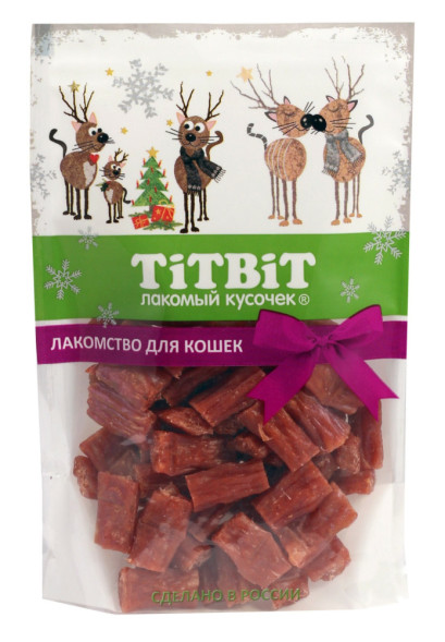 Titbit Новогодняя коллекция лакомство для кошек колбаски говяжьи - 60 г