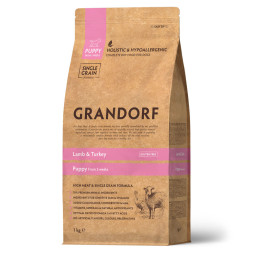 Grandorf сухой корм для щенков всех пород с ягненком и индейкой - 1 кг