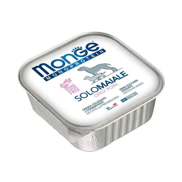Monge Dog Monoprotein Solo влажный корм для взрослых собак со свининой в ламистере 150 г (24 шт в уп)
