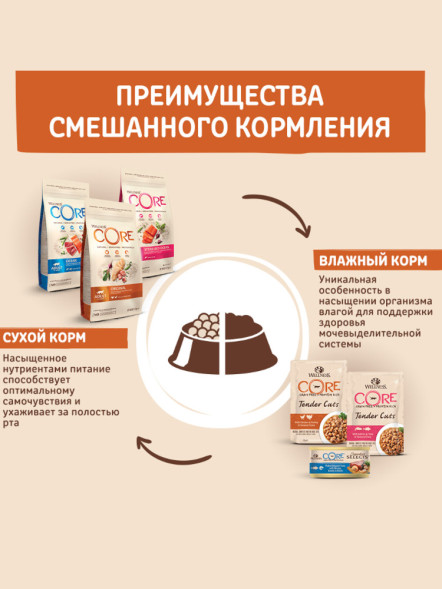 Wellness Core сухой корм для стерилизованных кошек с курицей и индейкой 4 кг