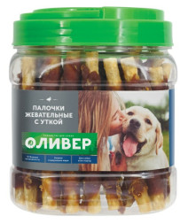 Оливер лакомство для собак всех пород палочки жевательные с уткой - 750 г