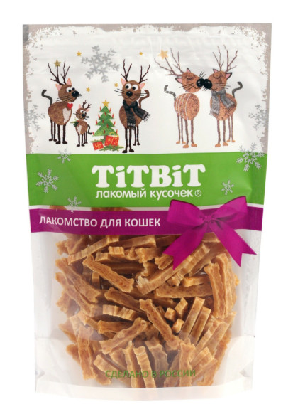 Titbit Новогодняя коллекция лакомство для кошек нарезка куриная - 50 г
