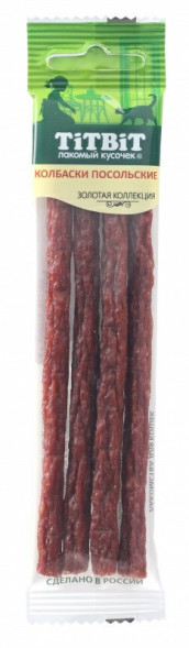 TiTBiT Золотая коллекция лакомство для кошек колбаски Посольские - 20 г