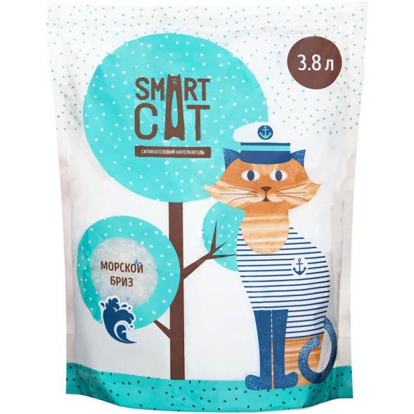 Smart Cat впитывающий силикагелевый наполнитель с ароматом морской бриз - 3,8 л (1,66 кг)