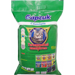 Барсик Стандарт глиняный впитывающий наполнитель для кошек - 15 л