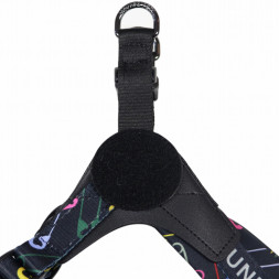 United Pets Complete me 1.5 - XS шлейка для собак, 34-42 см, черная с разноцветными булавками