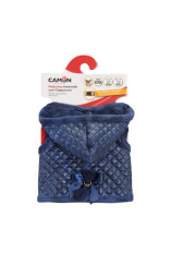 Camon шлейка для собак с капюшоном зимняя синяя, размер XS