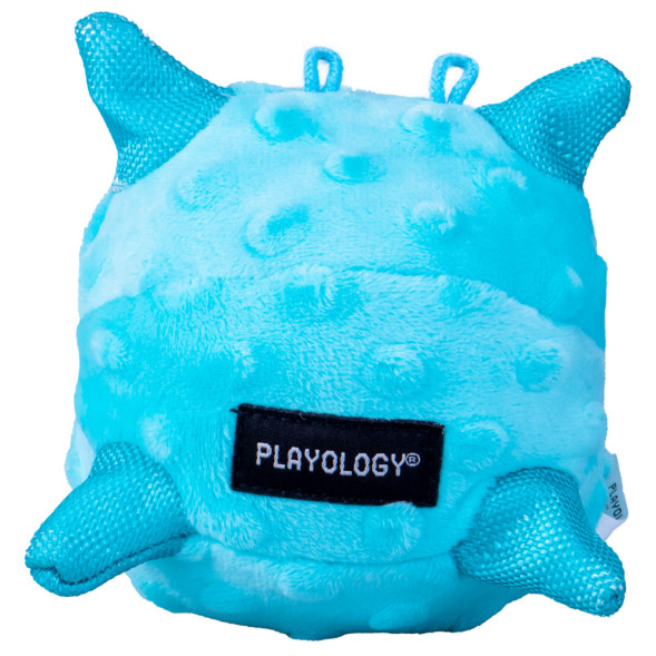 Playology PUPPY SENSORY BALL сенсорный плюшевый мяч для щенков с ароматом арахиса, 11 см, голубой