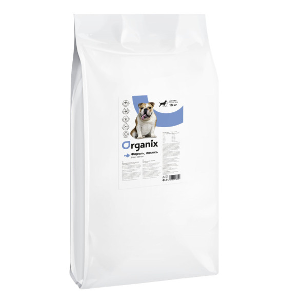Organix сухой корм для собак с форелью и лососем - 18 кг
