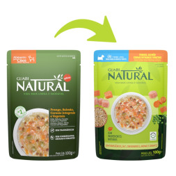 Guabi Natural Dog паучи для взрослых собак всех пород курица, лосось, цельнозерновые злаки и овощи - 100 г x 18 шт