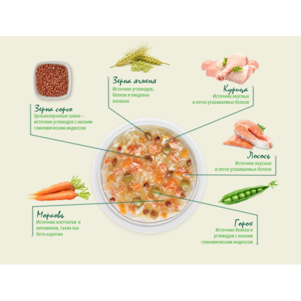 Guabi Natural Dog паучи для взрослых собак всех пород курица, лосось, цельнозерновые злаки и овощи - 100 г x 18 шт