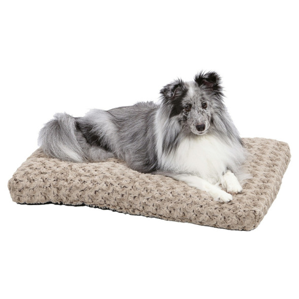 Лежанка MidWest Ombre для собак и кошек плюшевая с завитками 73х50 см, мокко