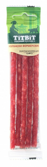 TiTBiT Золотая коллекция лакомство для кошек колбаски Фермерские - 20 г