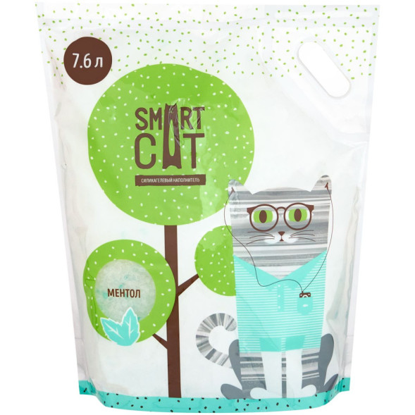 Smart Cat впитывающий силикагелевый наполнитель с ароматом ментола - 7,6 л (3,32 кг)