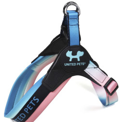 United Pets Complete me 1.5 - XS шлейка для собак, 34-42 см, розово-голубой тай-дай