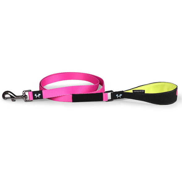 United Pets Complete me поводок для собак, 120 см, 25 мм, розовый с желтым