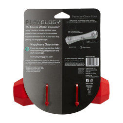 Playology SQUEAKY CHEW STICK хрустящая жевательная палочка для собак  с ароматом говядины, средняя, красный
