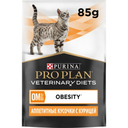 Влажный корм для кошек PRO PLAN® VETERINARY DIETS OM ST/OX Obesity Management при сахарном диабете с курицей, 85 г х 10 шт.