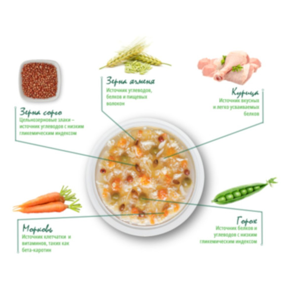 Guabi Natural Cat паучи для взрослых кошек курица, цельнозерновые злаки и овощи - 85 г x 18 шт