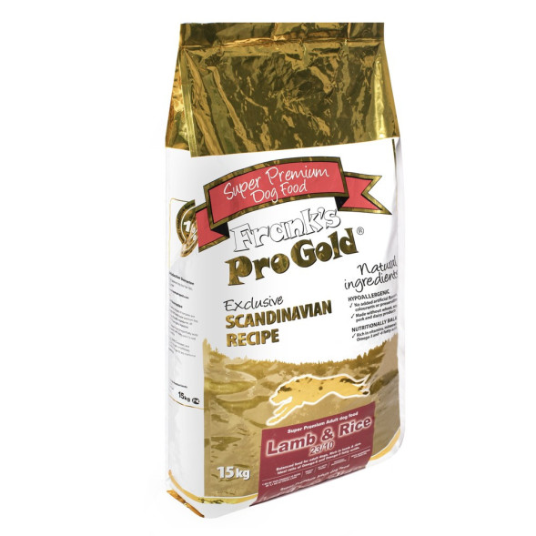 Franks ProGold Dog Lamb and Rice 23/10 сухой корм для взрослых собак всех пород с чувствительным пищеварением, с ягненком и рисом - 15 кг