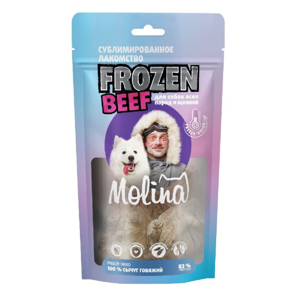 Molina Frozen сублимированное лакомство для собак всех пород и щенков Сычуг говяжий - 40 г