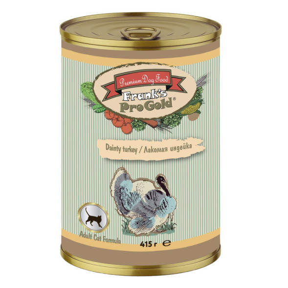 Franks ProGold Лакомая индейка консервы для взрослых кошек, с индейкой - 415 г x 12 шт