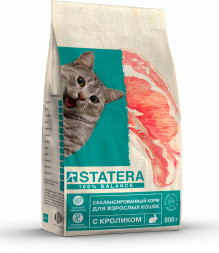 Statera сухой сбалансированный корм для взрослых кошек с кроликом - 800 г