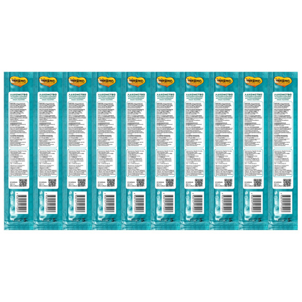 Мнямс лакомые палочки для стерилизованных кошек с индейкой и цыпленком, 13,5 см - 5 г х 10 шт