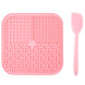 Mr.Kranch лизательный коврик для медленного поедания силиконовый, 20х20 см, розовый, с лопаткой