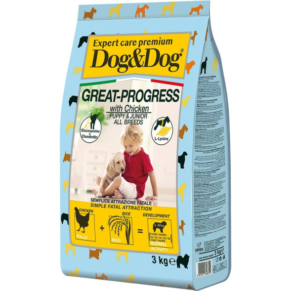 Dog&amp;amp;Dog Expert Premium Great-Progress сухой корм для щенков с курицей - 3 кг